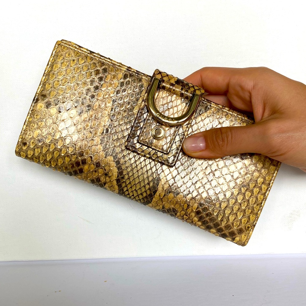 Gucci Gold Snakeskin Wallet